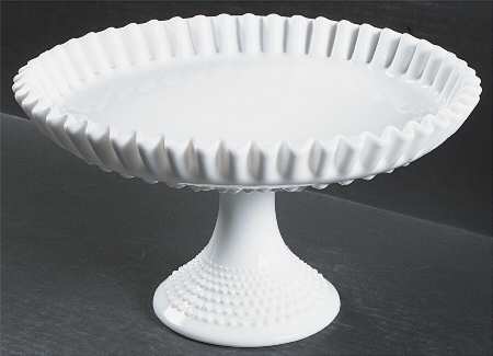 Hobnail Milk Glass 11" Footed Bowl