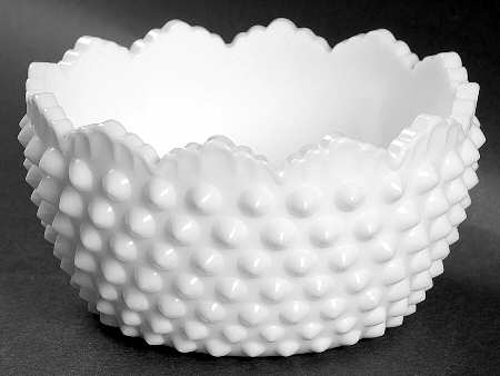 Hobnail Milk Glass Ice Cream Dish