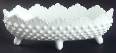 Hobnail Milk Glass Pickle Dish
