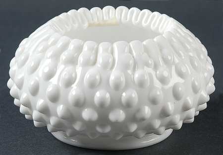 Hobnail Milk Glass Violet Vase