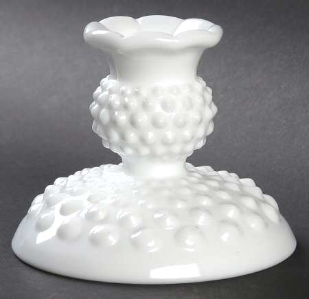 Hobnail Milk Glass 3" Single Light Candlestick