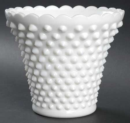 Hobnail Milk Glass 6" Jardiniere