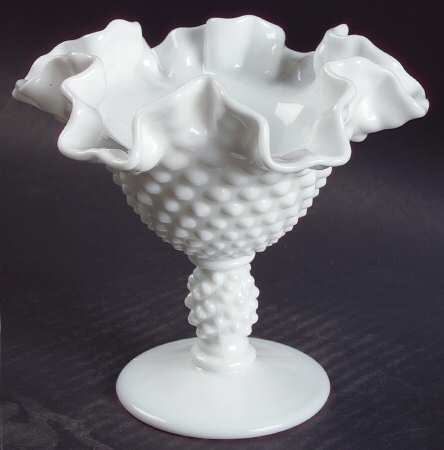 Hobnail Milk Glass Nut Compote