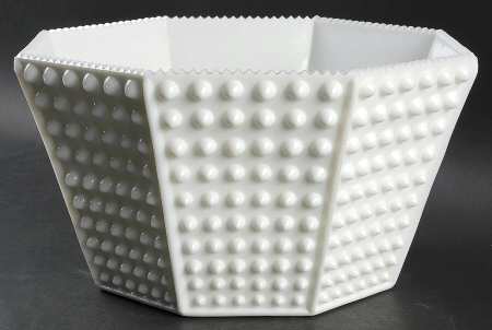 Hobnail Milk Glass #3820 Octagonal Punch Bowl