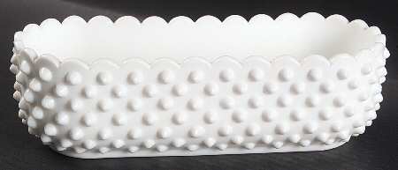 Hobnail Milk Glass 10" Oblong Planter