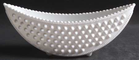 Hobnail Milk Glass 10" Crescent Planter