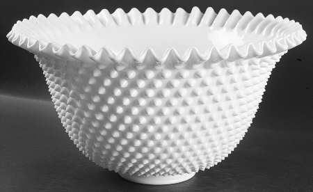 Hobnail Milk Glass #3722 Flared Punch Bowl