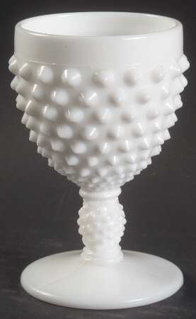 Hobnail Milk Glass Wine Glass