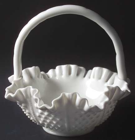 Hobnail Milk Glass #3638 Hobnail 8" Basket