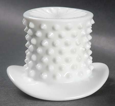 Hobnail Milk Glass 2" Topper (Top Hat)