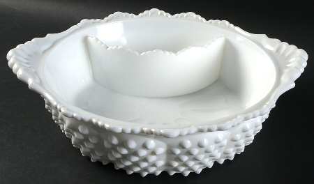 Hobnail Milk Glass (1 Piece) Chip & Dip