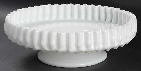 Hobnail Milk Glass 10" Shallow Round Bowl