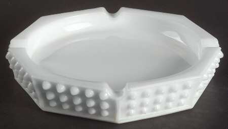 Hobnail Milk Glass Large Octagonal Ashtray