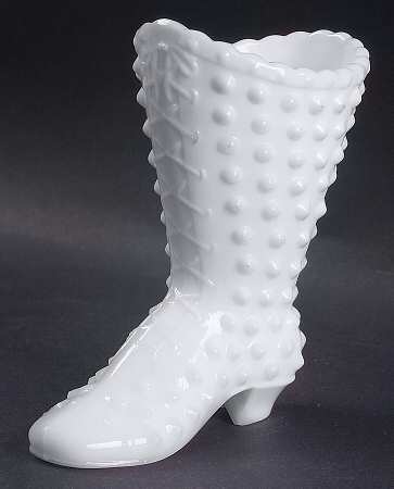 Hobnail Milk Glass Boot