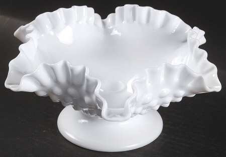 Hobnail Milk Glass Candle Bowl