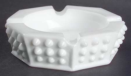 Hobnail Milk Glass Small Octagonal Ashtray