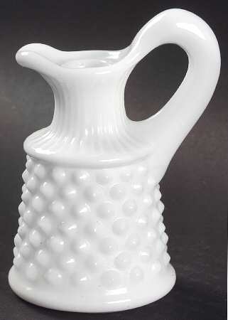 Hobnail Milk Glass Oil Cruet No Stopper