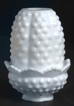 Hobnail Milk Glass (2 Piece) Fairy Lamp