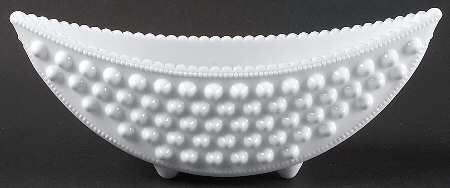 Hobnail Milk Glass 8" Crescent Planter