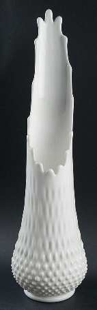 Hobnail Milk Glass #3759 15" To 18" Swung Vase