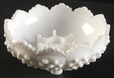 Hobnail Milk Glass Candle Peg