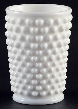 Hobnail Milk Glass 12 Oz Flat Tumbler