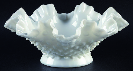 Hobnail Milk Glass Epergne Bowl