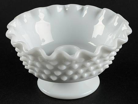 Hobnail Milk Glass Candle Bowl