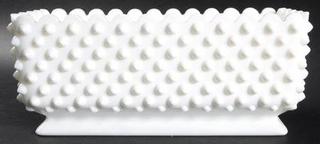 Hobnail Milk Glass 9" Rectangular Planter