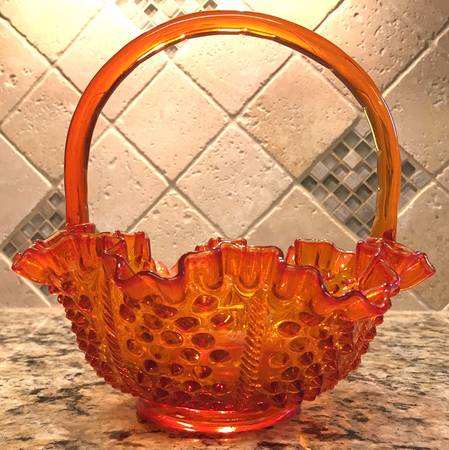 Hobnail Orange #3638 Hobnail 8" Basket