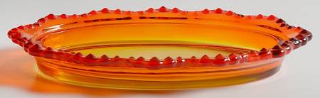 Hobnail Orange Oval Covered Butter No Lid