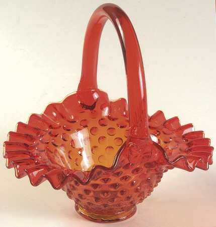 Hobnail Orange #389/3837 Hobnail 7" Basket