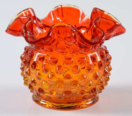 Hobnail Orange 3" Flower Vase