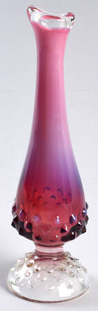 Hobnail Plum (Opalescent) #3755  Flat 8" To 11" Swung Vase