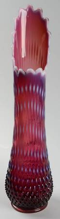 Hobnail Plum (Opalescent) #3759 15" To 18" Swung Vase