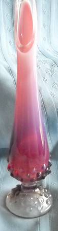 Hobnail Plum (Opalescent) #3756 7" To 11" Swung Bud Vase