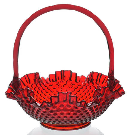 Hobnail Ruby #3734 Hobnail 10" Basket