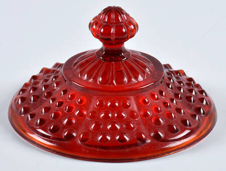 Hobnail Ruby Lid for Low Footed Candy Box