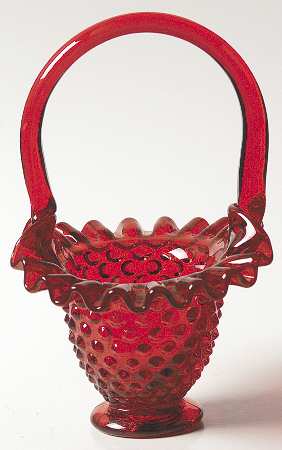 Hobnail Ruby #3834 Hobnail 4" Basket