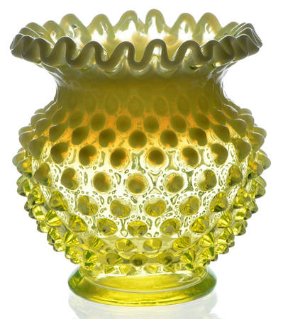 Hobnail Topaz (Opalescent) 4" Rose Bowl