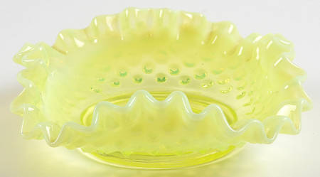 Hobnail Topaz (Opalescent) 6" Square Bon Bon