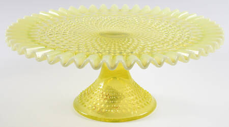 Hobnail Topaz (Opalescent) Round Cake Stand