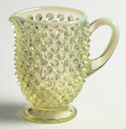 Hobnail Topaz (Opalescent) Footed Creamer