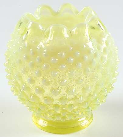 Hobnail Topaz (Opalescent) 4" Rose Bowl