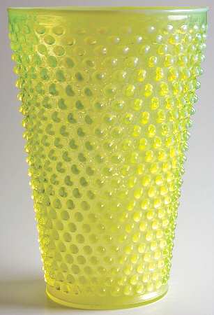 Hobnail Topaz (Opalescent) 8" Flip Vase