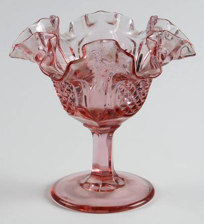 Pineapple Colonial Pink (Stem 9045) Round Compote (Height X Width)