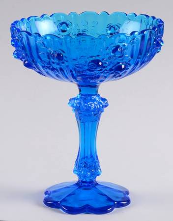 Rose Blue Tall Compote