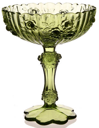 Rose Green Round Compote (Height X Width)