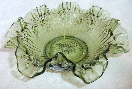 Rose Green 9" Round Bowl
