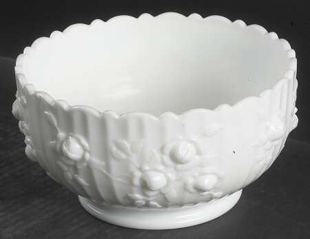 Rose Milk Glass 7" Round Bowl